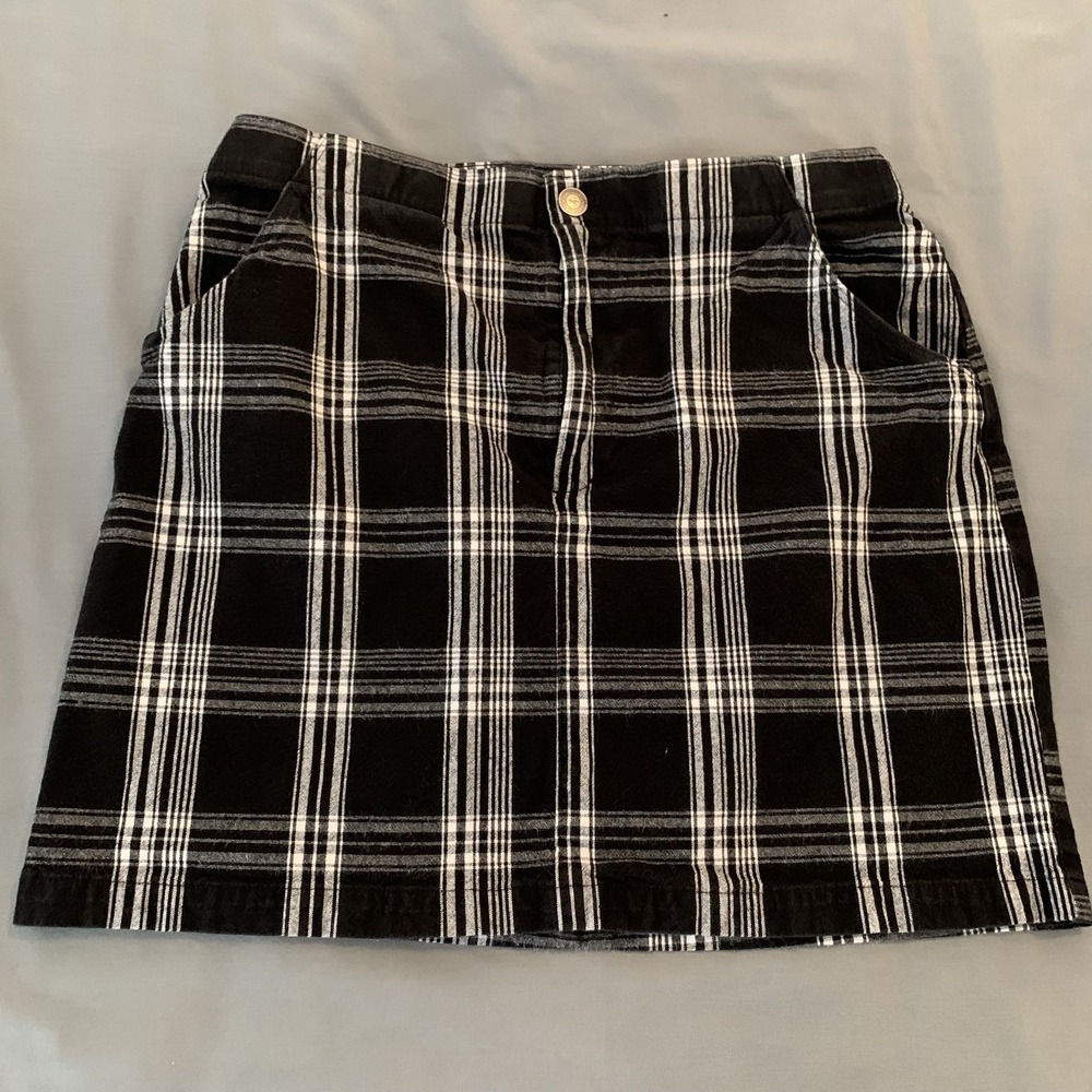 Hollister Skirt Juniors Large (29") Black Plaid Ultra High Rise Flannel Pockets